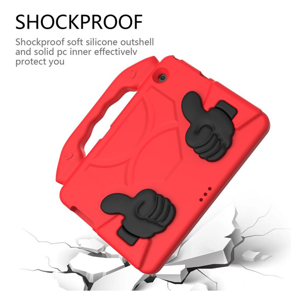 For Huawei MediaPad T5 10.1 inch EVA Children Falling Proof Flat Protective Shell With Thumb Bracket(Red)