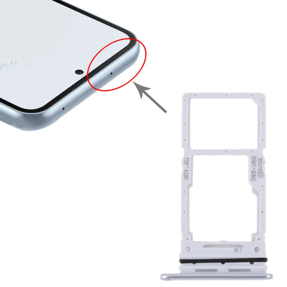 For Samsung Galaxy A34 SM-A346 Original SIM Card Tray + SIM / Micro SD Card Tray (Silver)