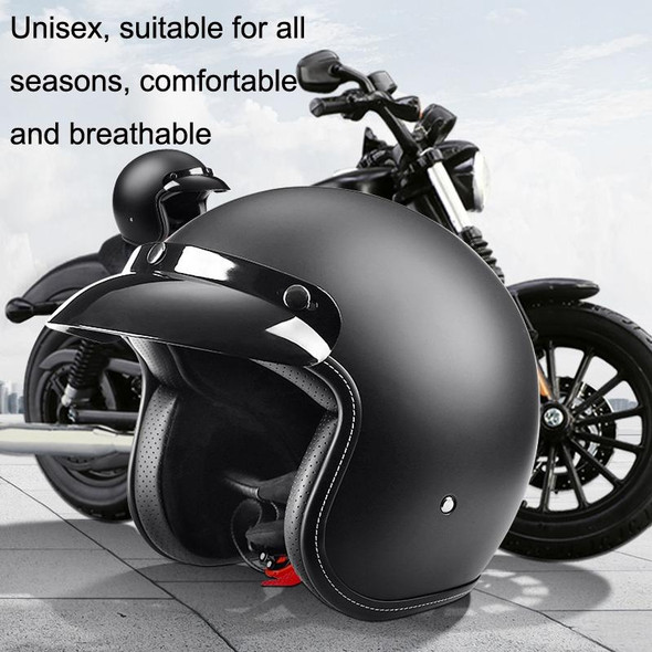 BYB 701 All Seasons Retro Motorcycle Helmet, Size: XXL(Bright Black)