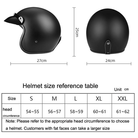 BYB 701 All Seasons Retro Motorcycle Helmet, Size: L(Bright Black)