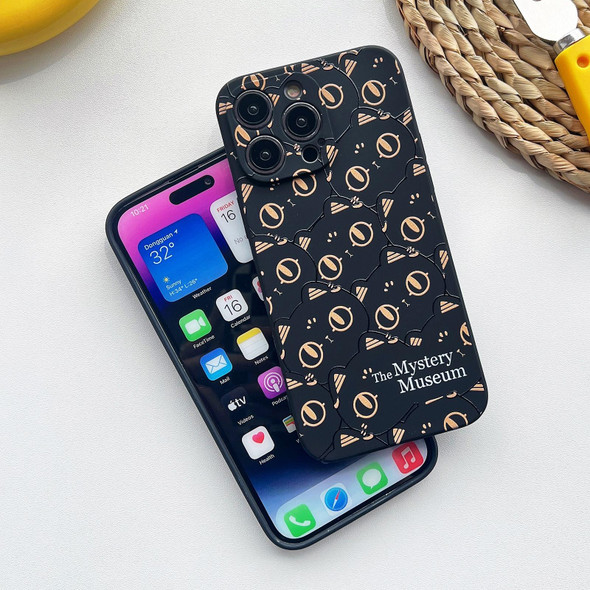 For iPhone 12 Pro Liquid Silicone Straight Edge Phone Case(Cats)