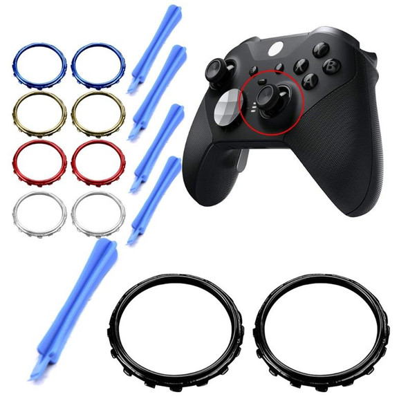For Xbox One Elite 5pairs 3D Replacement Ring + Screwdriver Handle Accessories, Colour:Silver Plating
