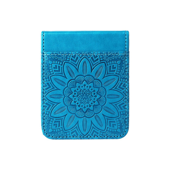 For Samsung Galaxy Z Flip3 5G Embossed Sunflower Leatherette Phone Case(Blue)