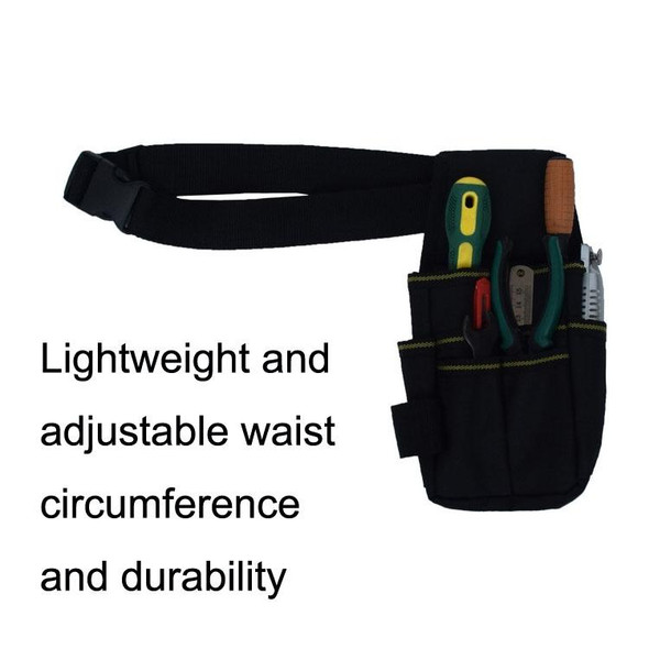 Lightweight Adjustable Hardware Tools Waist Bag Storage Bag(Black)