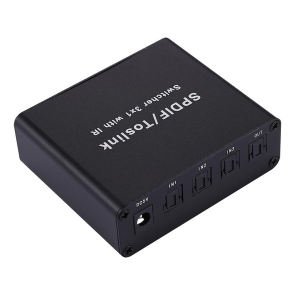 NK-3X1 Full HD SPDIF / Toslink Digital Optical Audio 3 x 1 Switcher Extender with IR Remote Controller