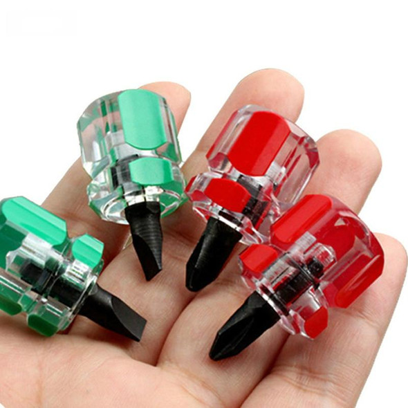 2 PCS Mini Portable Radish Head Screw Driver Transparent Handle Repair Hand Tools(Phillips Screwdriver)