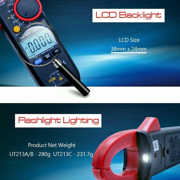 UNI-T UT213B Digital Clamp Meter AC DC Voltage Detector