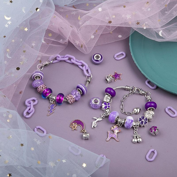 Crystal Beaded Bracelet Set Kids Necklace DIY Educational Toys(Colorful)