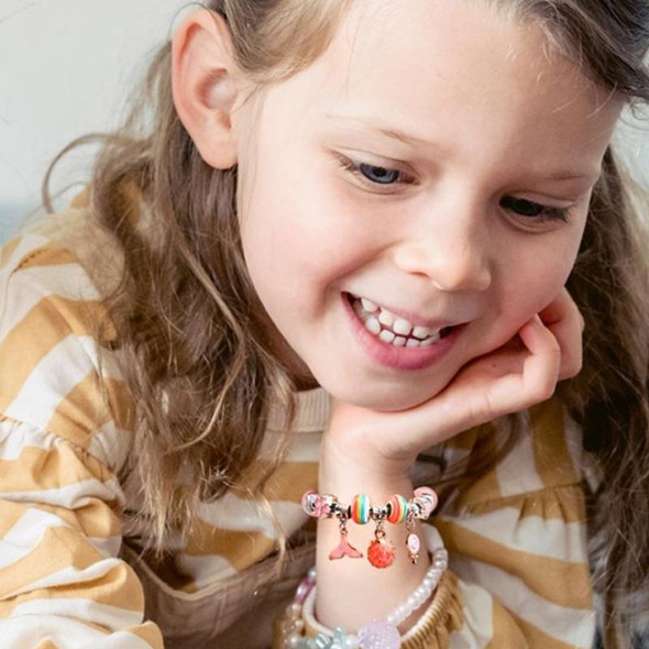 Crystal Beaded Bracelet Set Kids Necklace DIY Educational Toys(Purple)