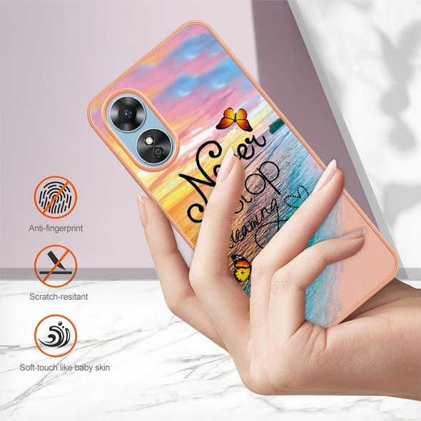 For OPPO A17 Electroplating IMD TPU Phone Case(Dream Butterfly)
