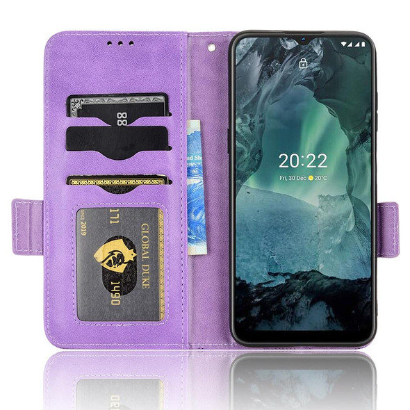 For Nokia G21 / G11 Symmetrical Triangle Leatherette Phone Case(Purple)