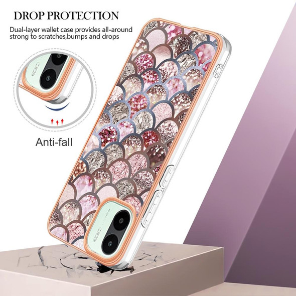 For Xiaomi Redmi A1 Electroplating IMD TPU Phone Case(Pink Scales)