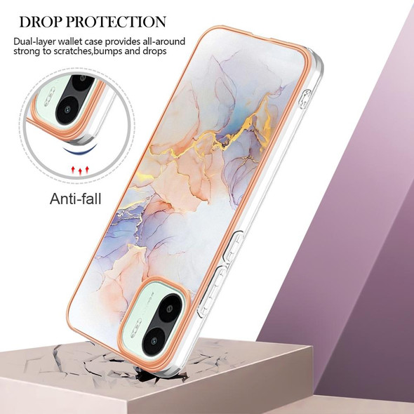 For Xiaomi Redmi A1 Electroplating IMD TPU Phone Case(White Marble)