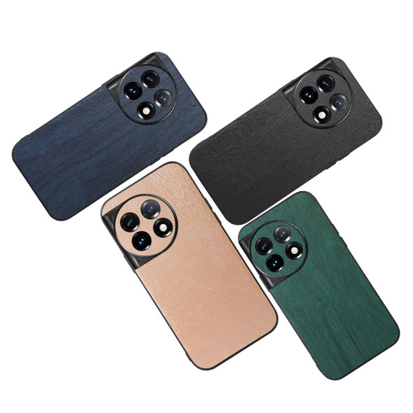 For OnePlus 11R/Ace 2 Wood Texture PU Phone Case(Red)