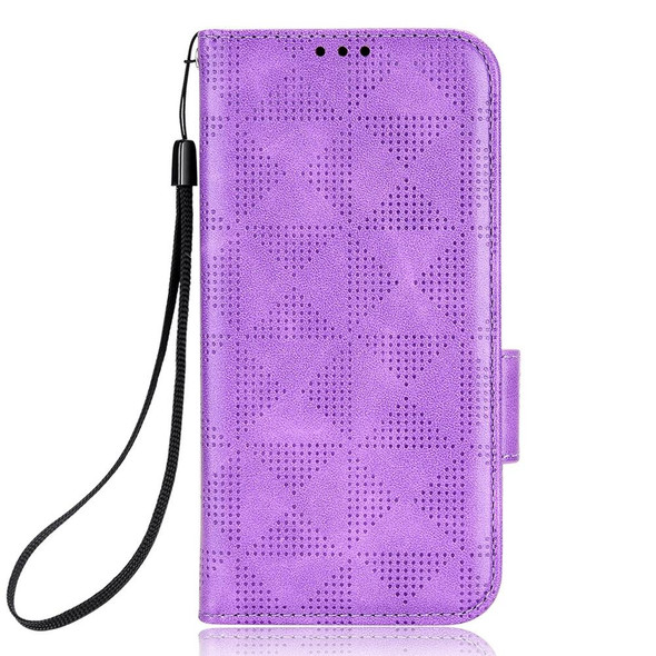 For Google Pixel 6 Pro Symmetrical Triangle Leatherette Phone Case(Purple)