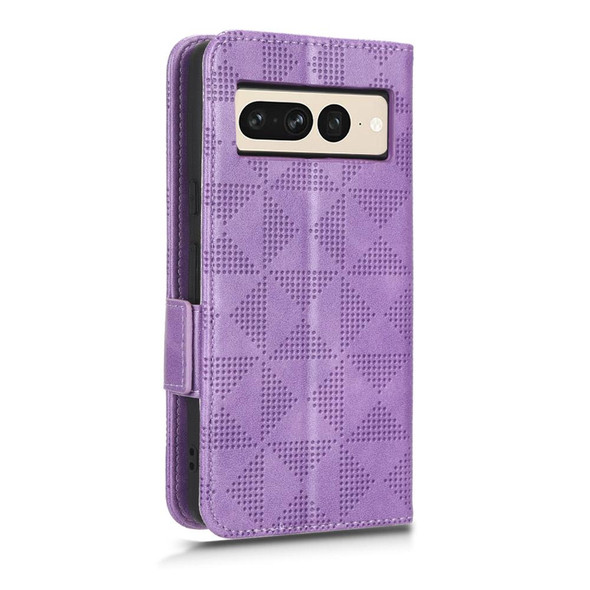 For Google Pixel 7 Pro Symmetrical Triangle Leatherette Phone Case(Purple)