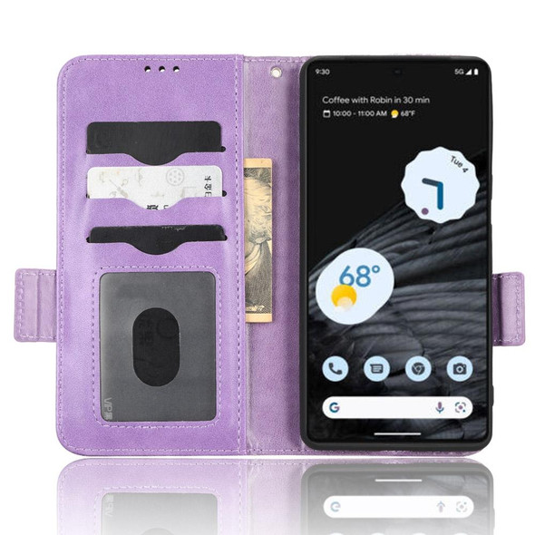 For Google Pixel 7 Pro Symmetrical Triangle Leatherette Phone Case(Purple)