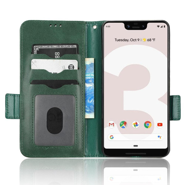 For Google Pixel 3 XL Symmetrical Triangle Leatherette Phone Case(Green)