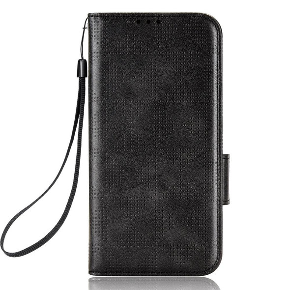 For Motorola Moto G52 4G Symmetrical Triangle Leatherette Phone Case(Black)