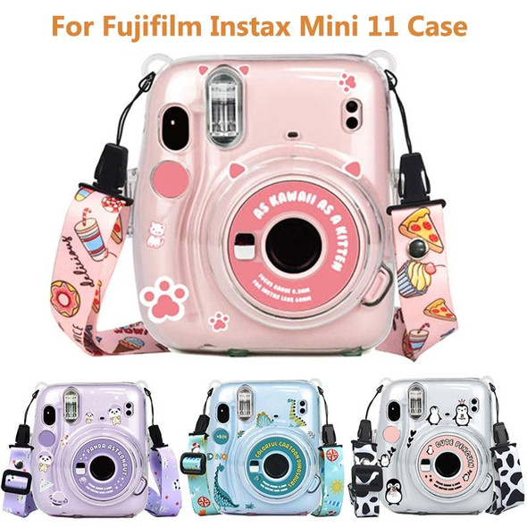 For Fujifilm Instax Mini 11  5sets Storage Case + Shoulder Strap + Sticker 3 In 1 Set(Set 5)