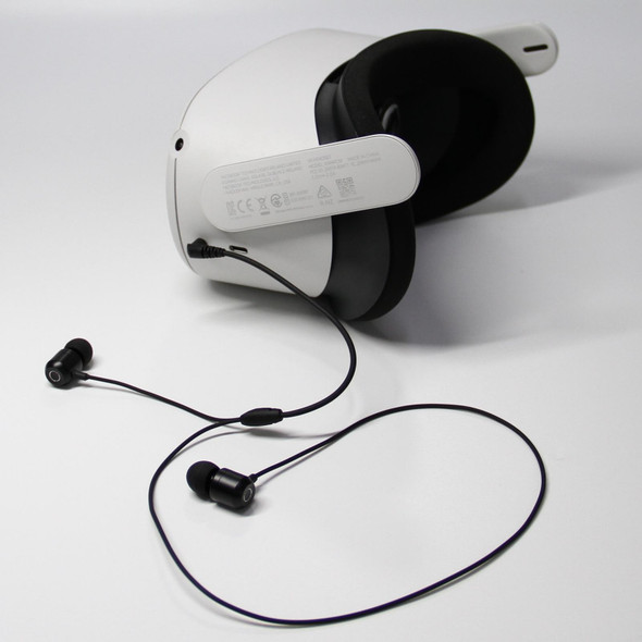 For Oculus Quest 2 VR Glasses Ear-in Headset 3.5 Elbow Aluminum Earphones(White)