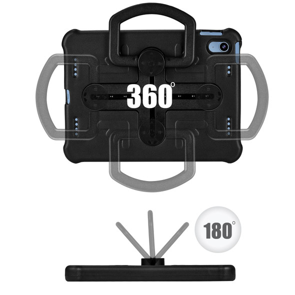 For iPad 10th Gen 10.9 2022 Shield 360 Rotation Handle EVA Shockproof PC Tablet Case(Black)