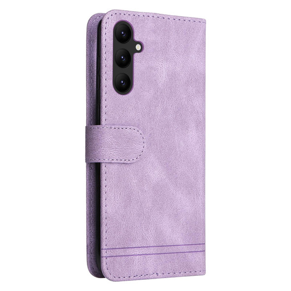 For Samsung Galaxy A24 4G Skin Feel Life Tree Metal Button Leatherette Phone Case(Purple)