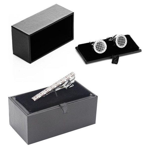 5pcs Cufflinks Tie Clip Box Jewelry Packaging Paper Box, Style: Pinhole Dual Line