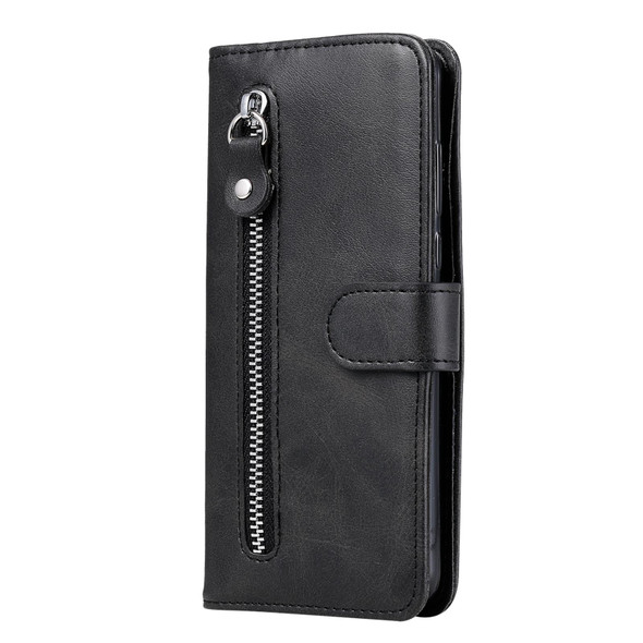 For vivo V25 5G/V25e 4G Calf Texture Zipper Leather Phone Case(Black)