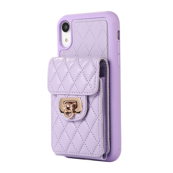 For iPhone XR Card Slot Leatherette Phone Case(Purple)