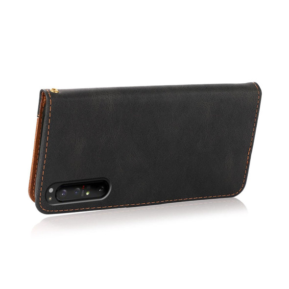 For Sony Xperia 5 II Dual-color Stitching Leatherette Phone Case(Black Brown)