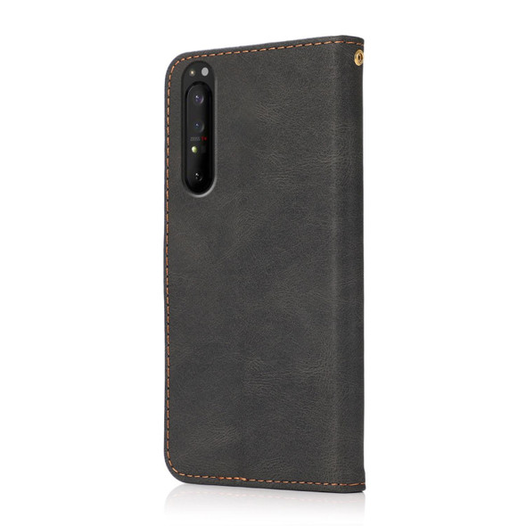 For Sony Xperia 5 III Dual-color Stitching Leatherette Phone Case(Black Brown)