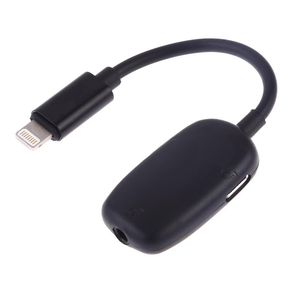 8 Pin to 8 Pin Charging Interface + 8 Pin Earphone Interface + 3.5mm Audio Interface Earphone Adapter(Black)