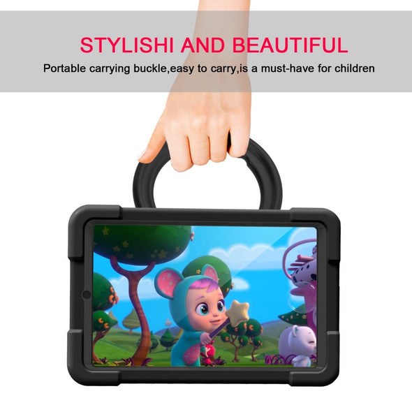 For Galaxy Tab A 8.4 (2020) T307 PC + Silicone Shockproof Combination Case with 360 Degree Rotating Holder & Handle(Black)