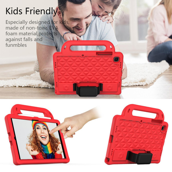 For Galaxy Tab A7 10.4(2020) T500/T505 Diamond Series EVA  Anti-Fall Shockproof Sleeve Protective Shell Case with Holder & Strap(Red)