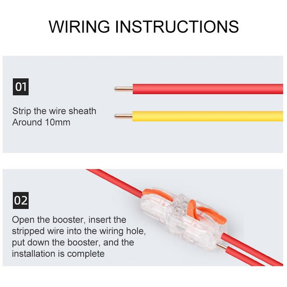 10 PCS Multi-Function Branch Wire Butt Copper Wire Quick Connection Terminal, Model: F12 Orange Handle One in Two Out