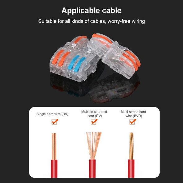 10 PCS Multi-Function Branch Wire Butt Copper Wire Quick Connection Terminal, Model: F13 Blue Handle One in Three Out