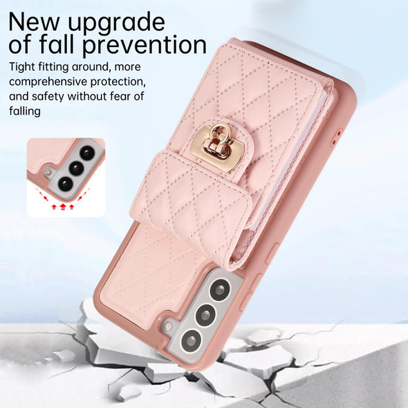 For Samsung Galaxy S21 FE Card Slot Leatherette Phone Case(Pink)