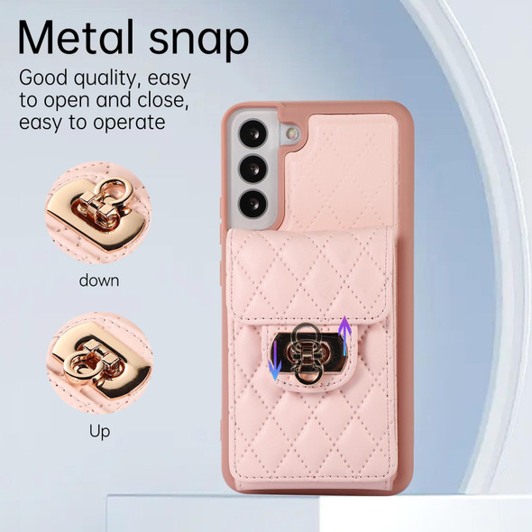 For Samsung Galaxy S22 5G Card Slot Leatherette Phone Case(Pink)