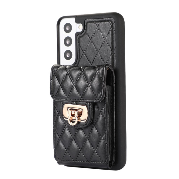 For Samsung Galaxy S21+ 5G Card Slot Leatherette Phone Case(Black)