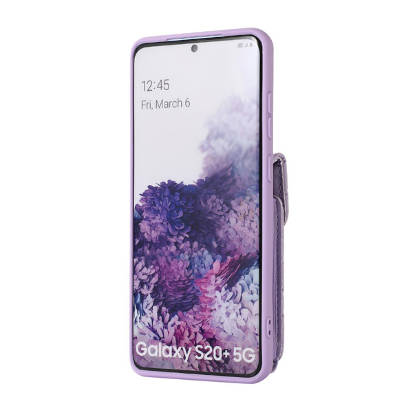 For Samsung Galaxy S20 Card Slot Leatherette Phone Case(Purple)