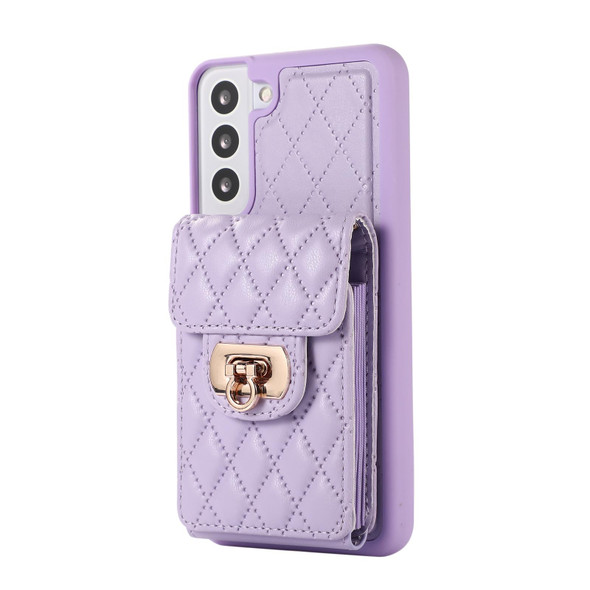 For Samsung Galaxy S21+ 5G Card Slot Leatherette Phone Case(Purple)