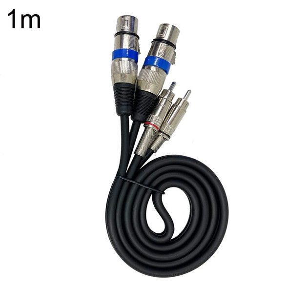 2RCA Male 2XLR Caron Female Speaker Audio Balance Cable, Length:1m