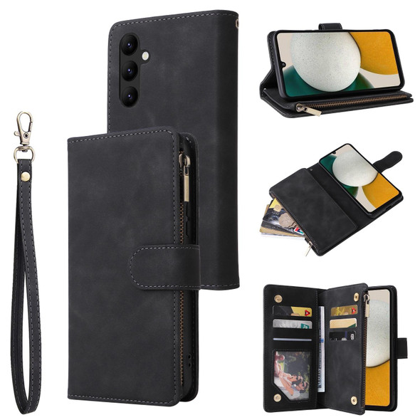 For Samsung Galaxy A34 5G Multifunctional Multi-Card Wallet Phone Leatherette Case(Black)