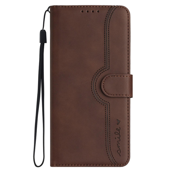 For Xiaomi Redmi 10A 4G Heart Pattern Skin Feel Leather Phone Case(Brown)