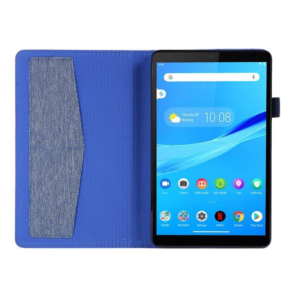 For Lenovo M8 4th Gen Fabric Leatherette Tablet Case(Blue)