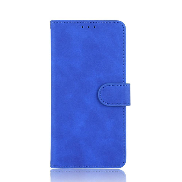 iPhone 8 Plus & 7 Plus Solid Color Skin Feel Magnetic Buckle Horizontal Flip Calf Texture PU Leather Case with Holder & Card Slots & Wallet(Blue)