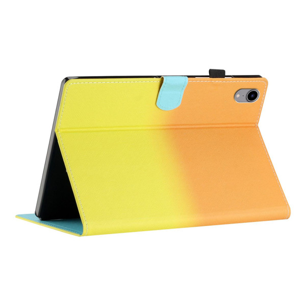 For iPad mini 6 Stitching Gradient Leatherette Tablet Case(Orange Yellow)