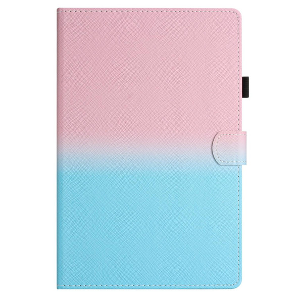 For Lenovo M10 Plus Stitching Gradient Leatherette Tablet Case(Pink Blue)