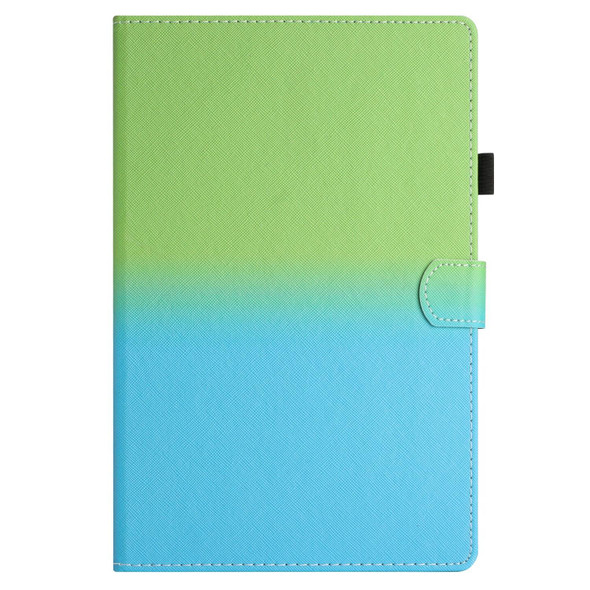 For iPad Pro 11 2018 / Air 2022/2020 Stitching Gradient Leatherette Tablet Case(Green Blue)